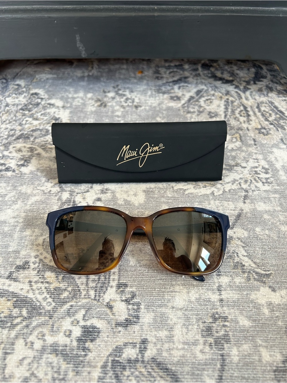 Maui Jim Two-Tone Tortoise Shell Dark Blue Sunglasses